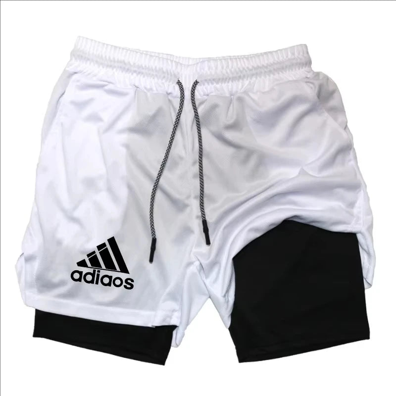 Men's compression shorts  running training sports shorts  summer gym  quick drying shorts in one