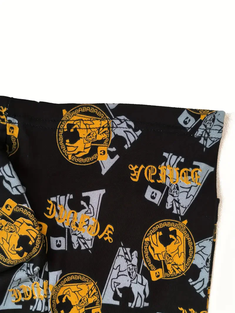 Men's Boxer Shorts Black Gold Print 4pcs Set