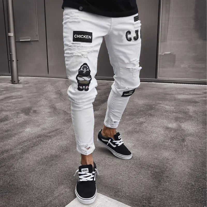 Mens Black Casual Slim Fit Jeans Pants