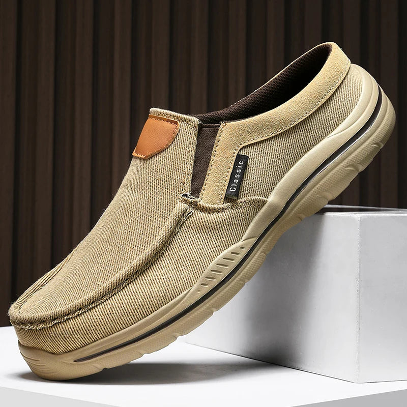Breathable Canvas Slip-On Loafers for Men