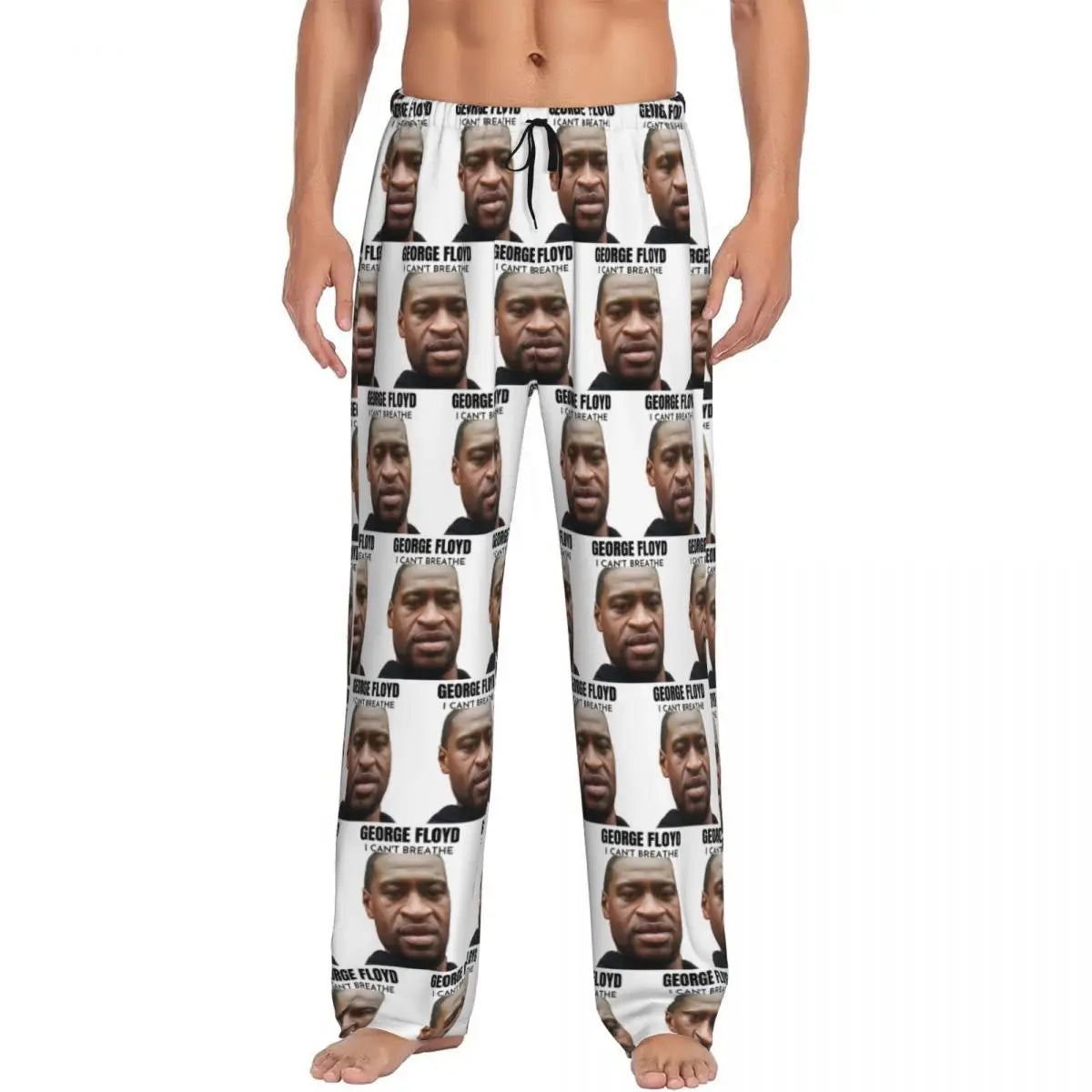 Custom George Floyd Pajama Pants Men Sleepwear Sleep Lounge Bottoms with Pockets