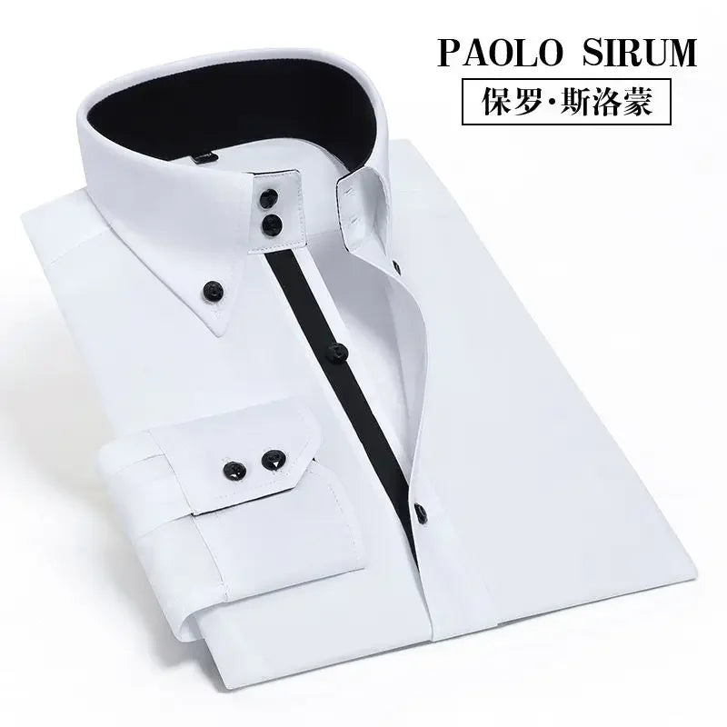 Men's Slim Fit Non-Iron Dress Shirt in White