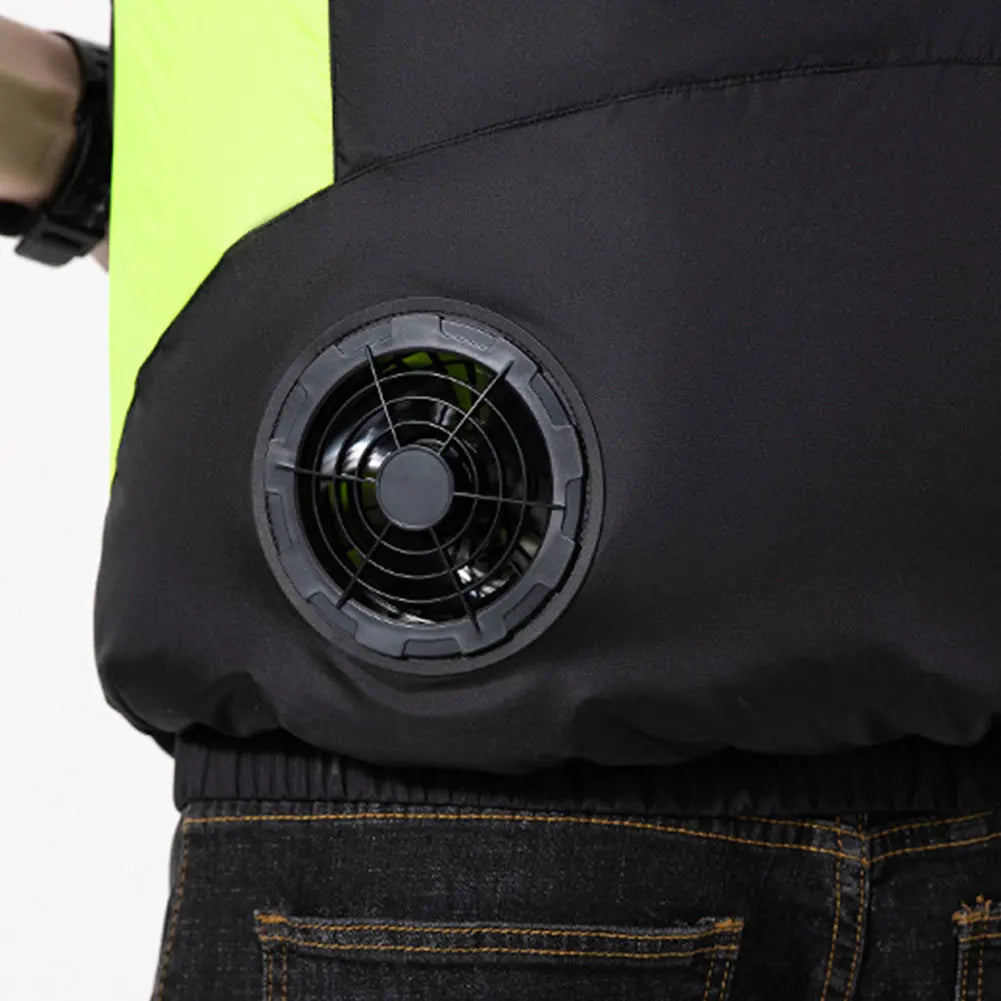 Cooling Fan Vest for Men Breathable Polyester Workwear