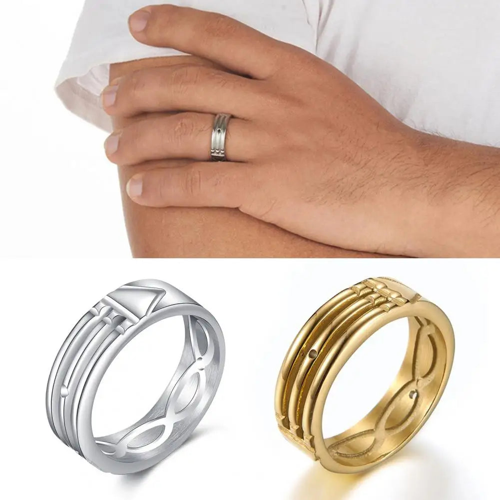 Men Fashion Ring Alloy Male Finger Ring Gift