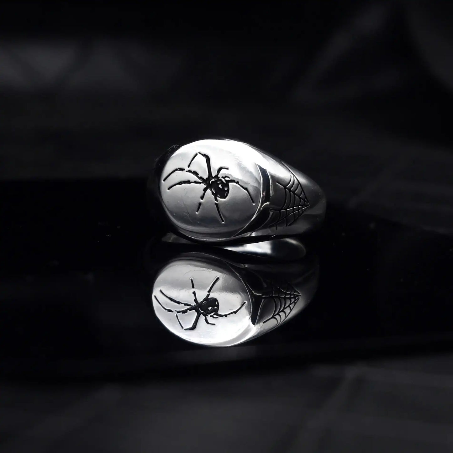 Silver Plated Unisex Ring Spider Gothic Accessory
