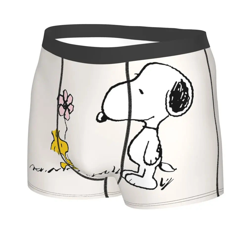 Snoopy Boxer Briefs for Men - Giggle Print Polyester Blend