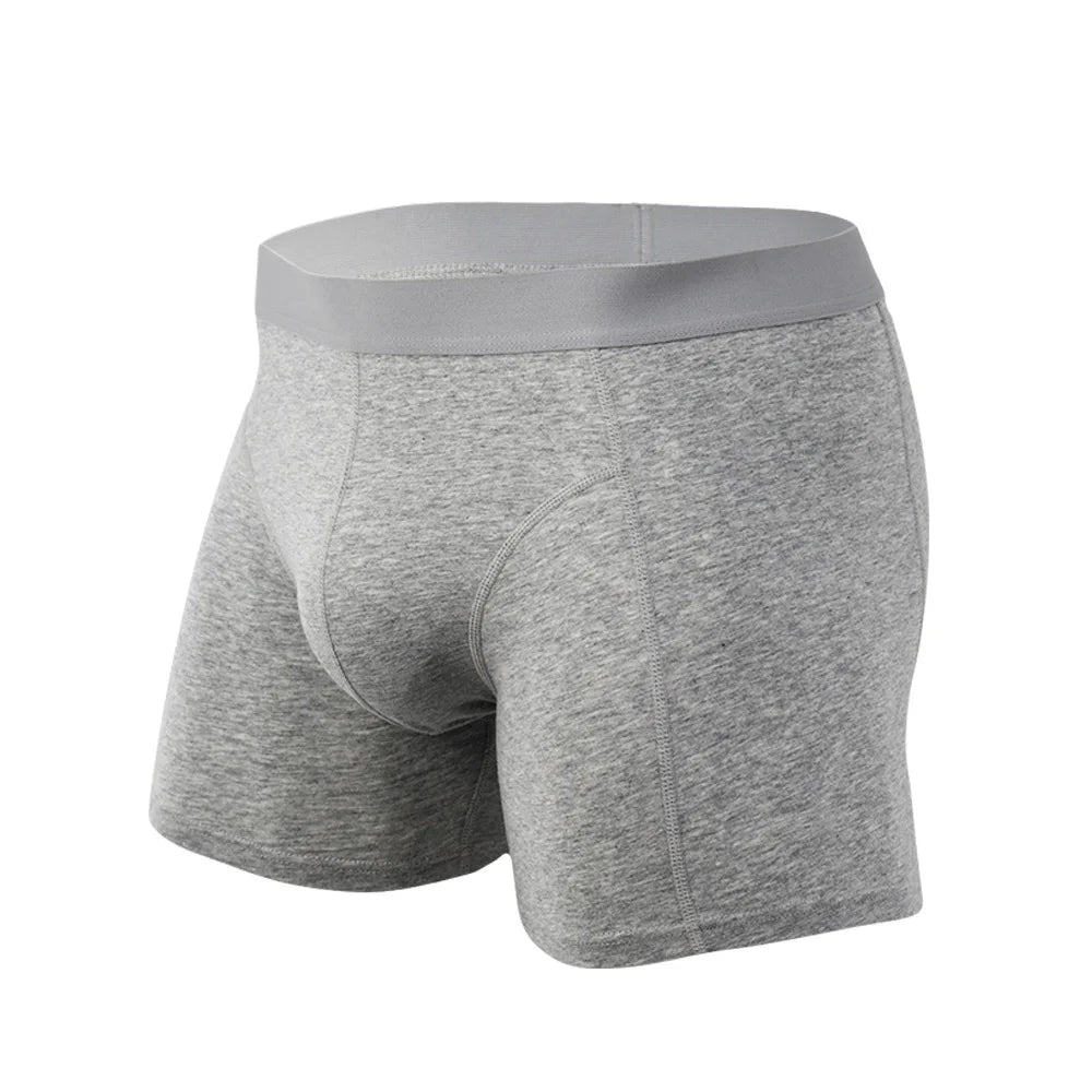 Cotton Boxer Shorts for Men - Middle Waist U Convex