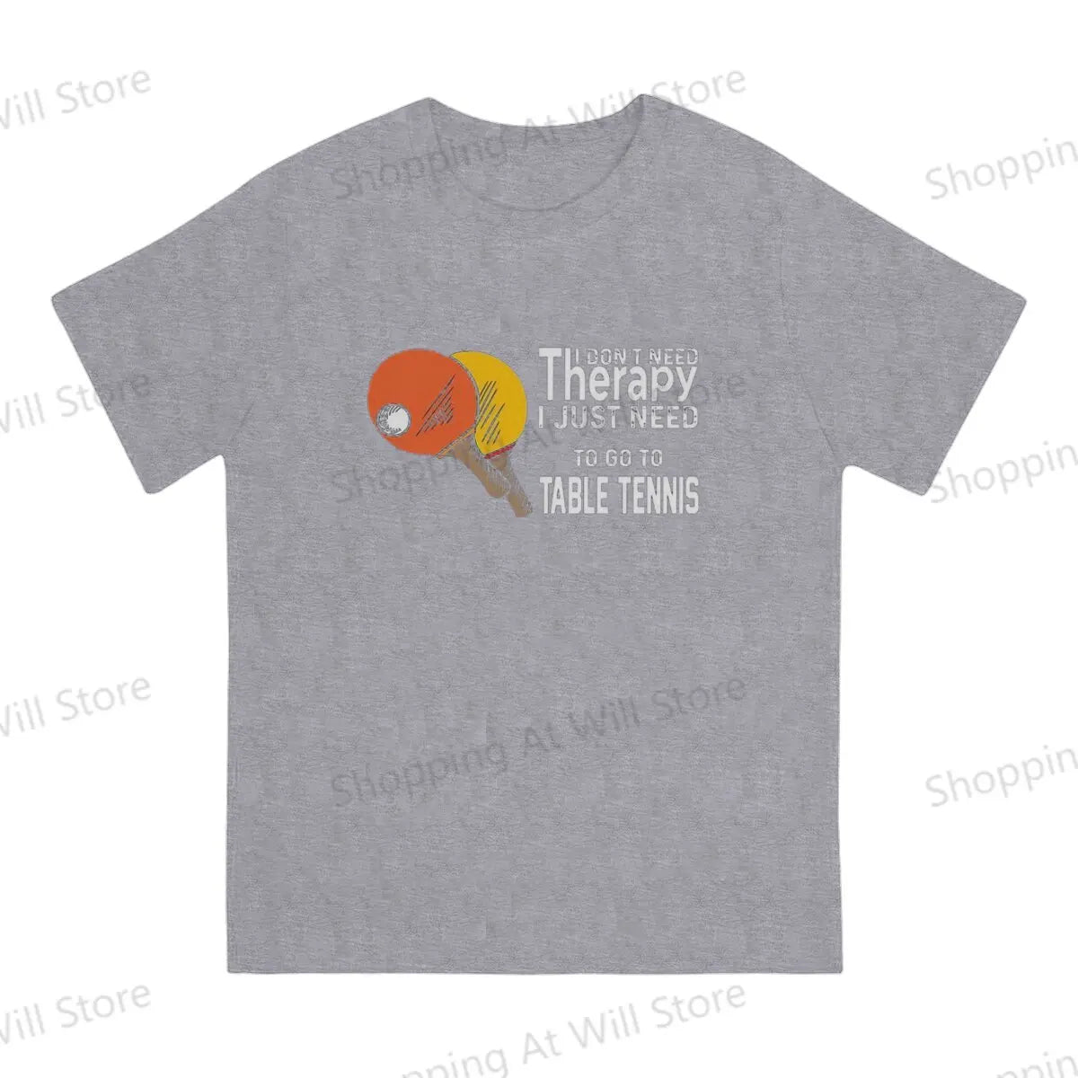 Tops 100% Cotton Leisure Sports  Table Tennis Therapy for Ping Pong Men's and women's T-shirts Ping Pong Tshirt Top