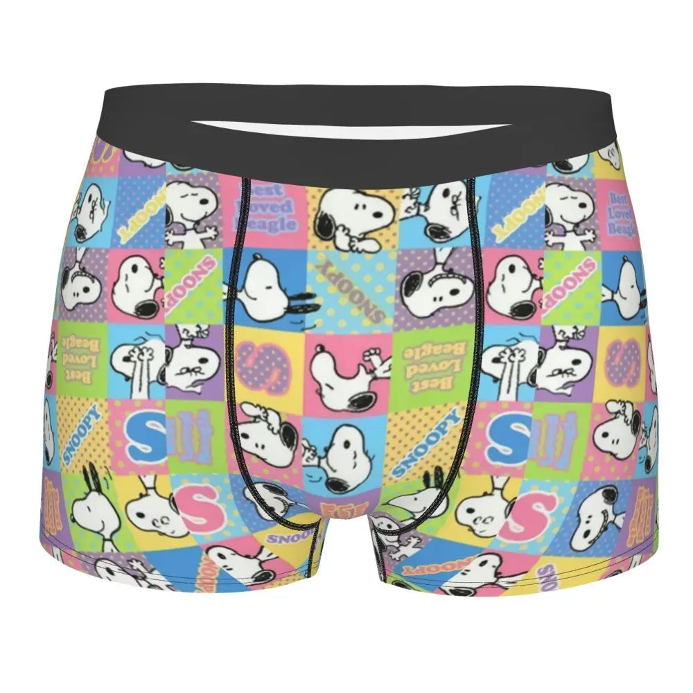 Snoopy Boxer Briefs for Men - Giggle Print Polyester Blend