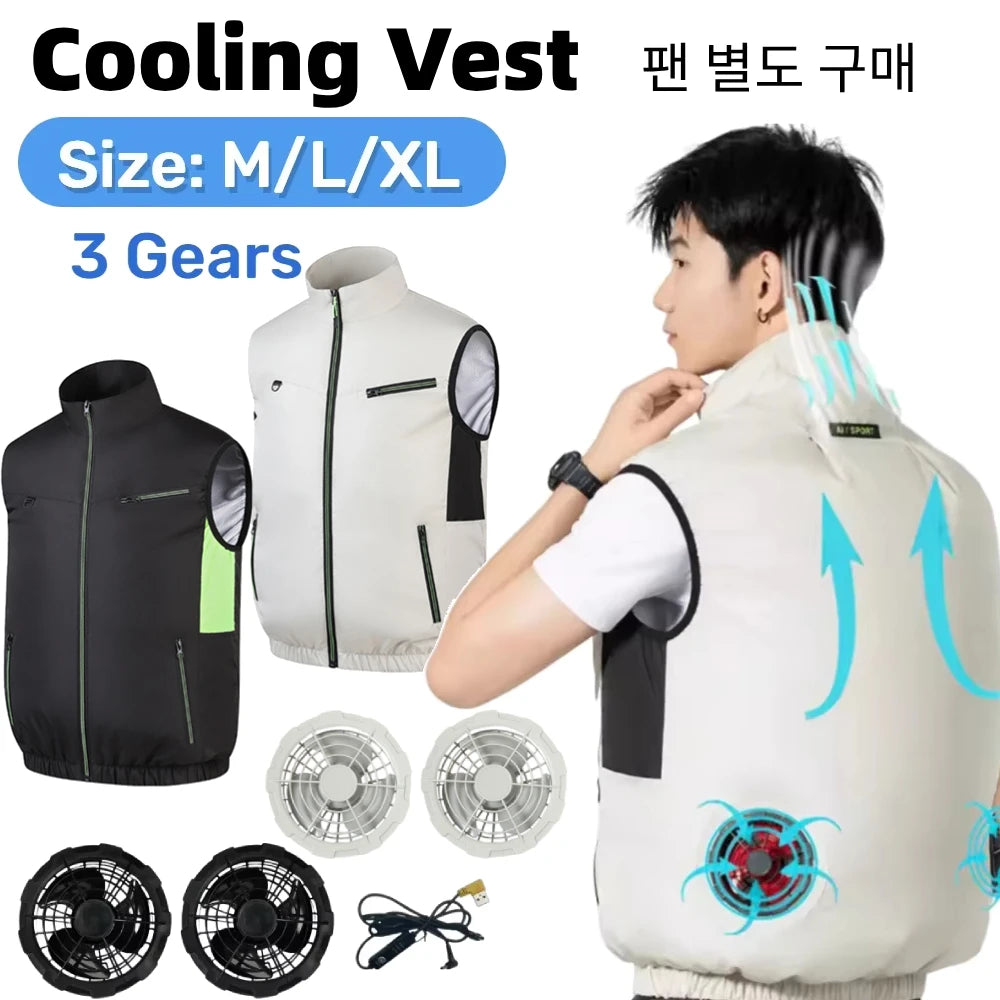 Cooling Vest with Wearable Fan for Summer Activities