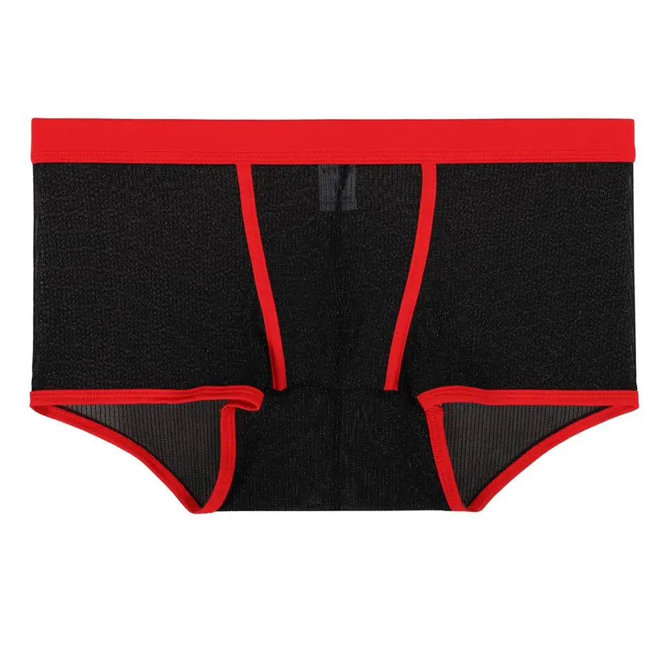 Men's Underwear Boxers Sexy Mesh Transparent Boxer Shorts Low Waist Breathable Panties Boxer for Man