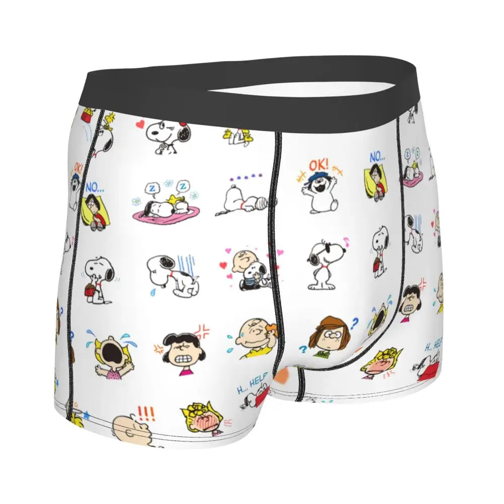 Snoopy Boxer Briefs for Men - Giggle Print Polyester Blend