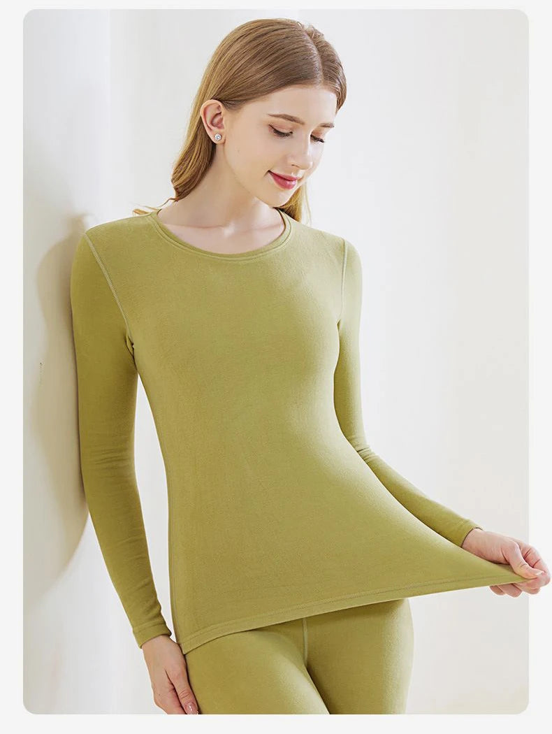 Thermal Underwear For Women + Men Winter Clothes Wool And Silk Two Piece Sets Thermos Clothing