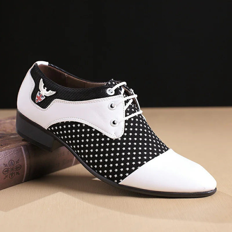 Mens Lace-Up Oxfords Dress Shoes in PU Leather