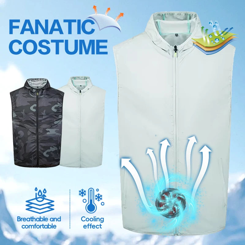 Cooling Vest with Fans for Work and Fishing - Unisex Polyester