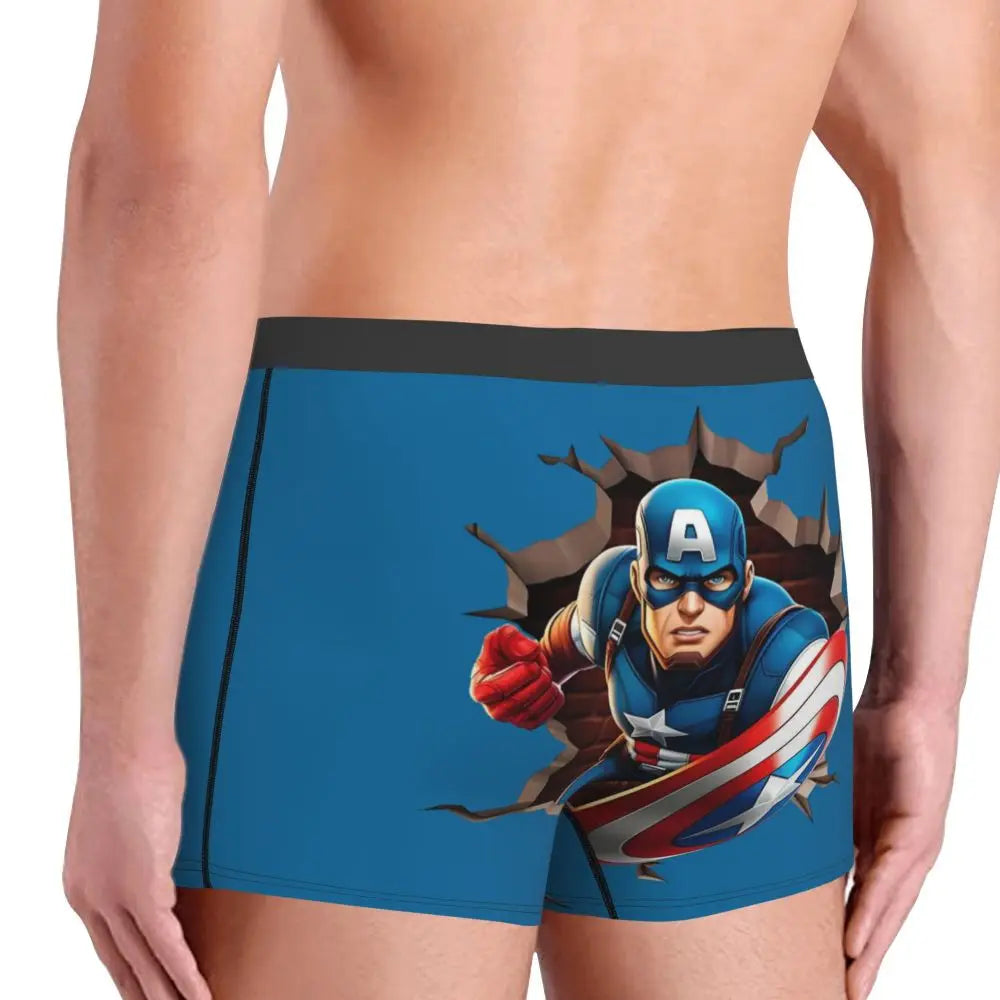 Captain America Comics Design Boxer Shorts for Men by MINISO