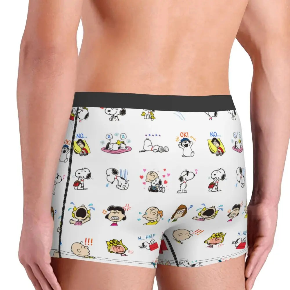 Snoopy Boxer Briefs for Men - Giggle Print Polyester Blend