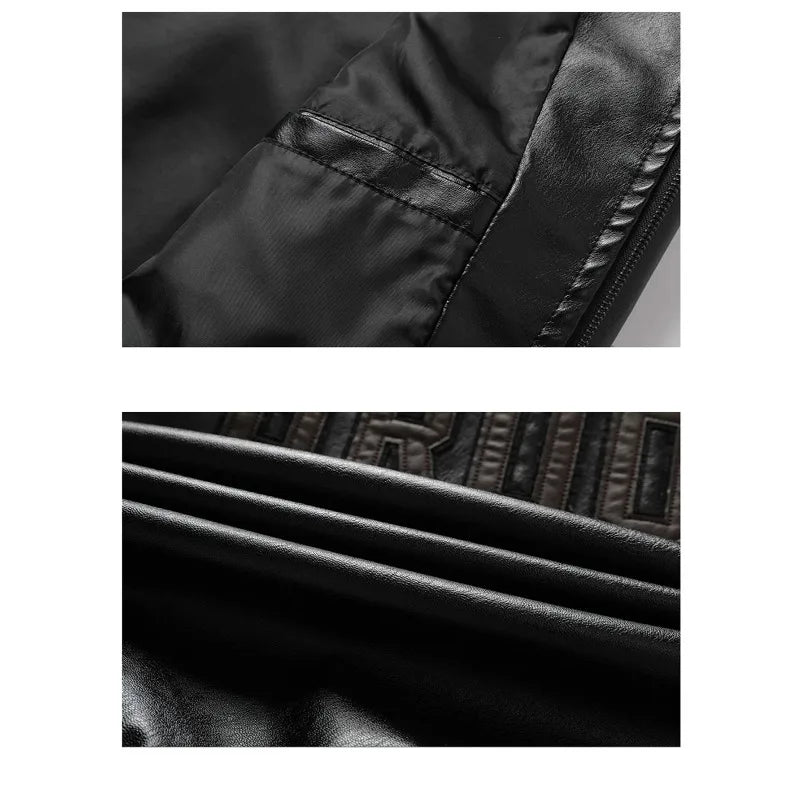 Men's Bomber Jacket Casual Long Sleeve Zip-Up Collar with Pockets Outerwear