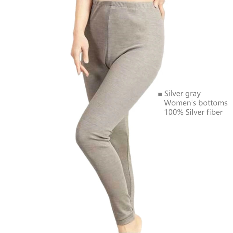 Real electromagnetic radiation protective 100% silver fiber knitted fabric long underwear EMR