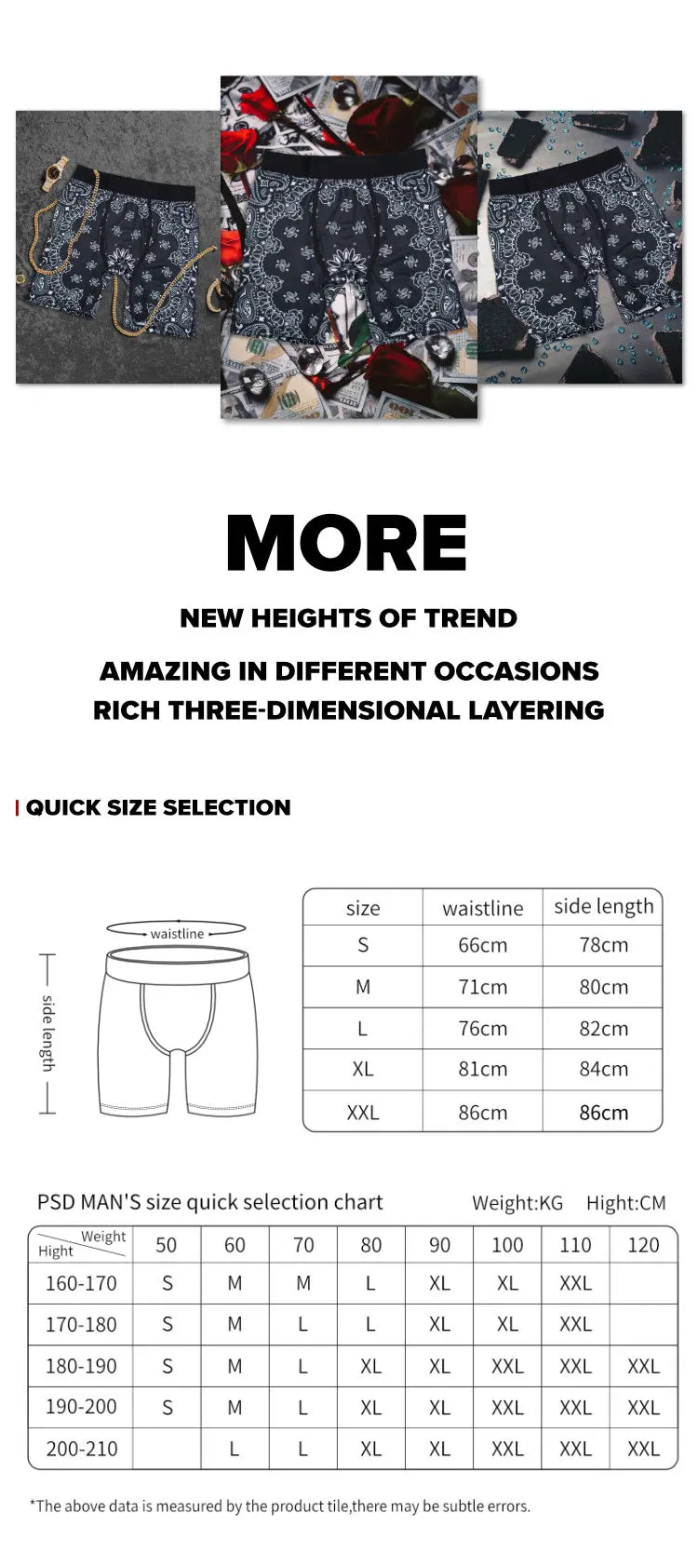 1Pcs Men Underwear Boxers Breathable Man Underpants S-3XL