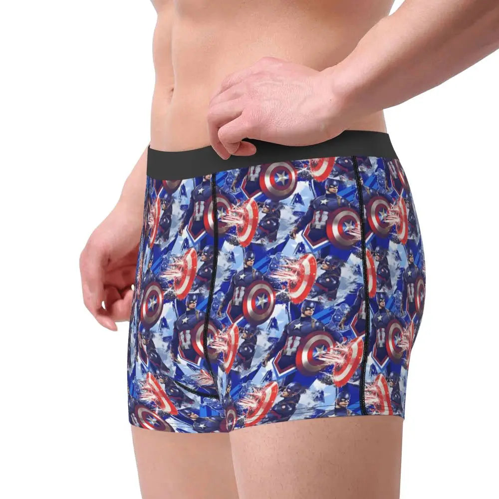 Captain America Comics Design Boxer Shorts for Men by MINISO