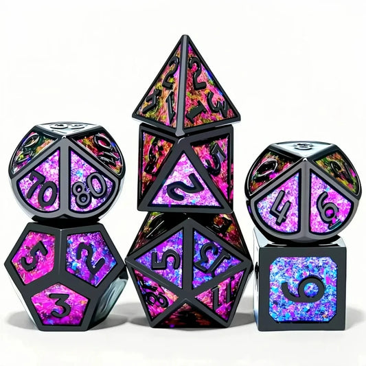 DND Metal Dice Set for Dungeons & Dragons, 5e, RPG Board Game, Tabletop Role Playing,7 Pcs