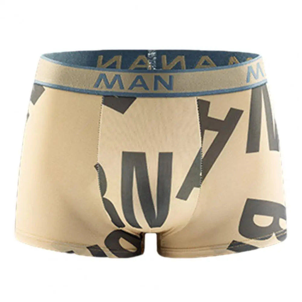 Men's Plus Size Letter Printed Boxer Shorts