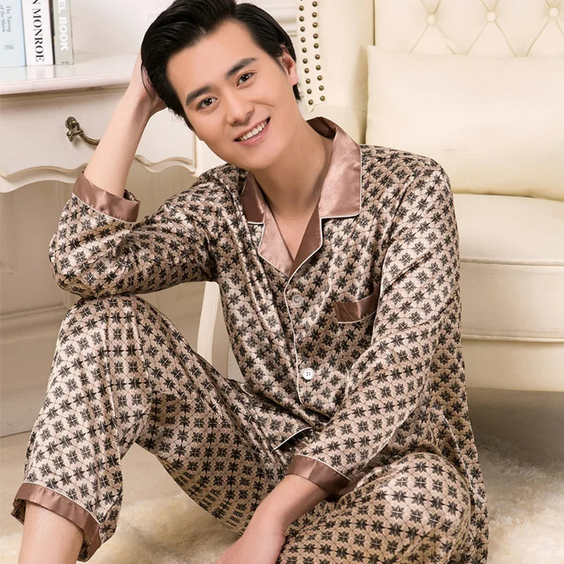 Thin Ice Silk Pajamas for Men