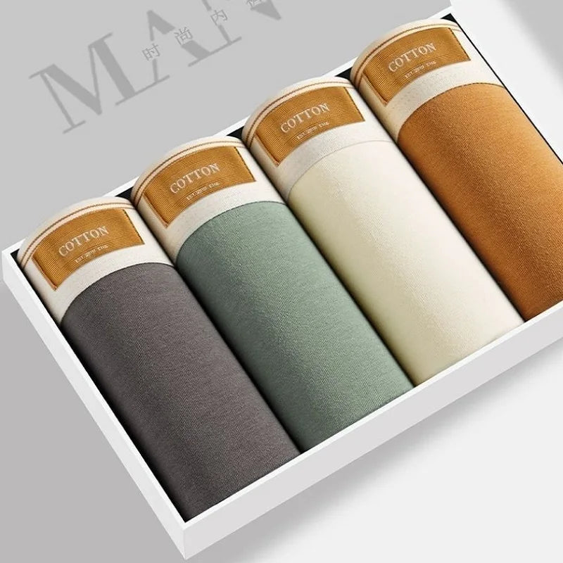 Men's Cotton Boxer Shorts 4 Pack Large Size L-7XL