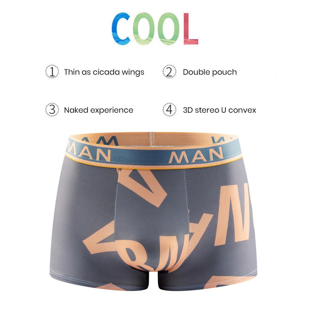 Men's Plus Size Letter Printed Boxer Shorts
