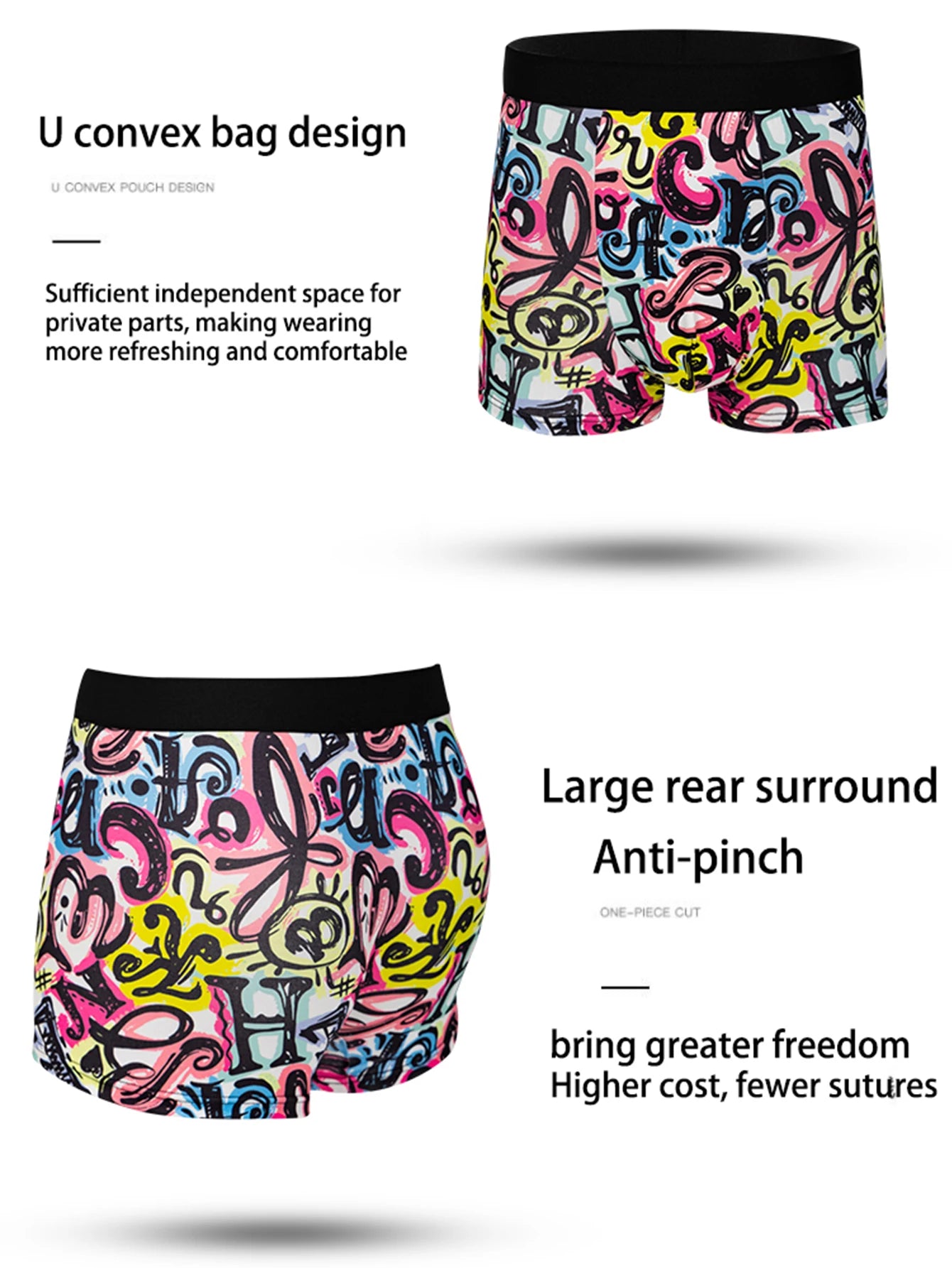 Men's Boxer Shorts 5-Pack Polyester Print