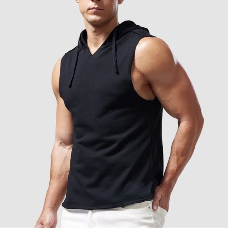 2025 Brand New Men's Tank Tops Vest Sleeveless Tees For Male Hooded Man Vests Tops Hip Hop Men Tank Top Hoody T shirt Male Mens