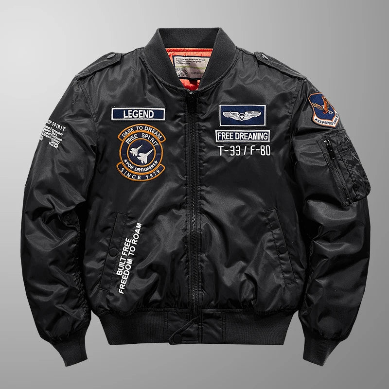Bomber Jacket Men Thick Warm Jacket Men Military Aviator Pilot Coat
