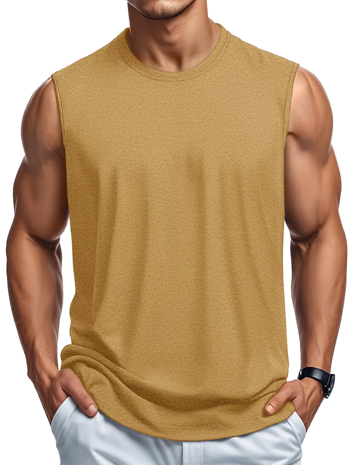 MAGCOMSEN Men's Cotton Sports Tank Top for Summer
