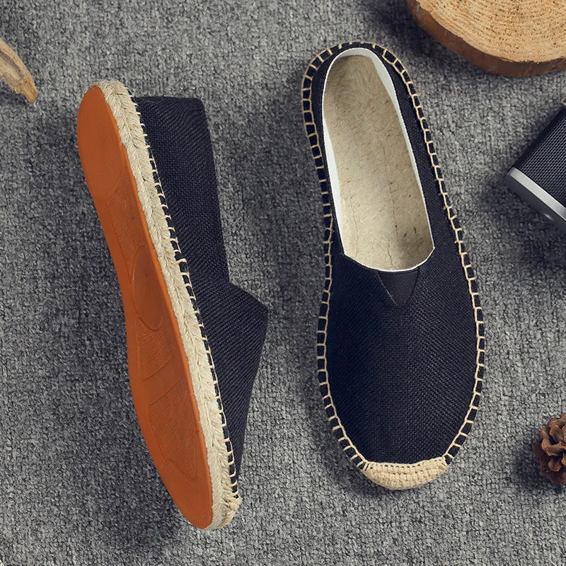 Mens Canvas Slip-On Espadrilles for Summer Casual Wear
