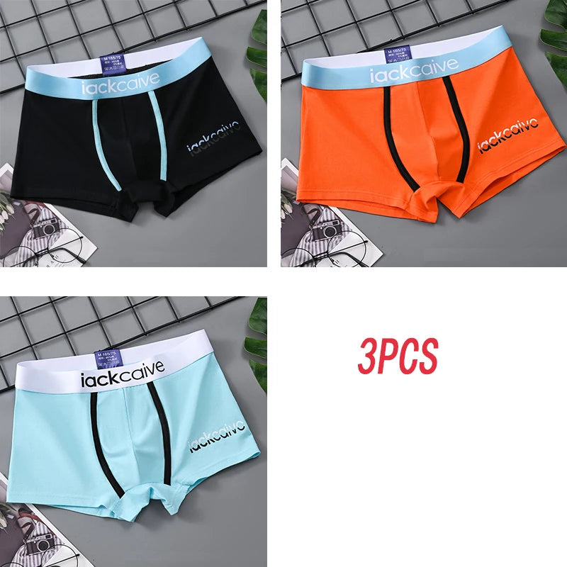 Cotton Men's Boxer Shorts 3Pcs Breathable M - 3XL