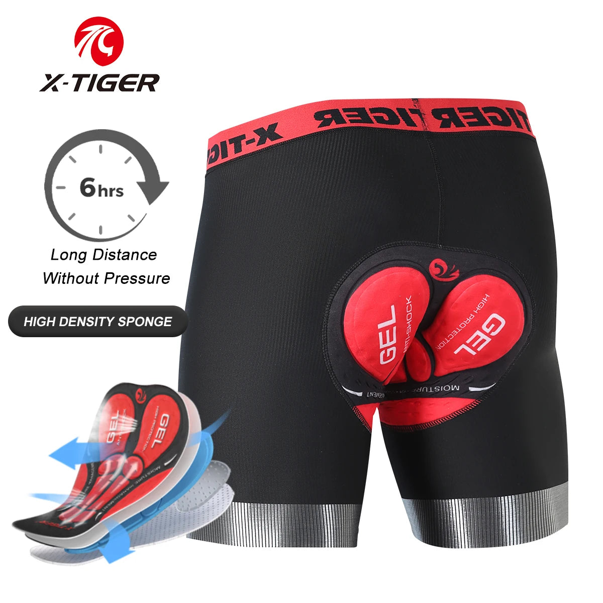 5D Padded Cycling Underwear Shorts by X-TIGER