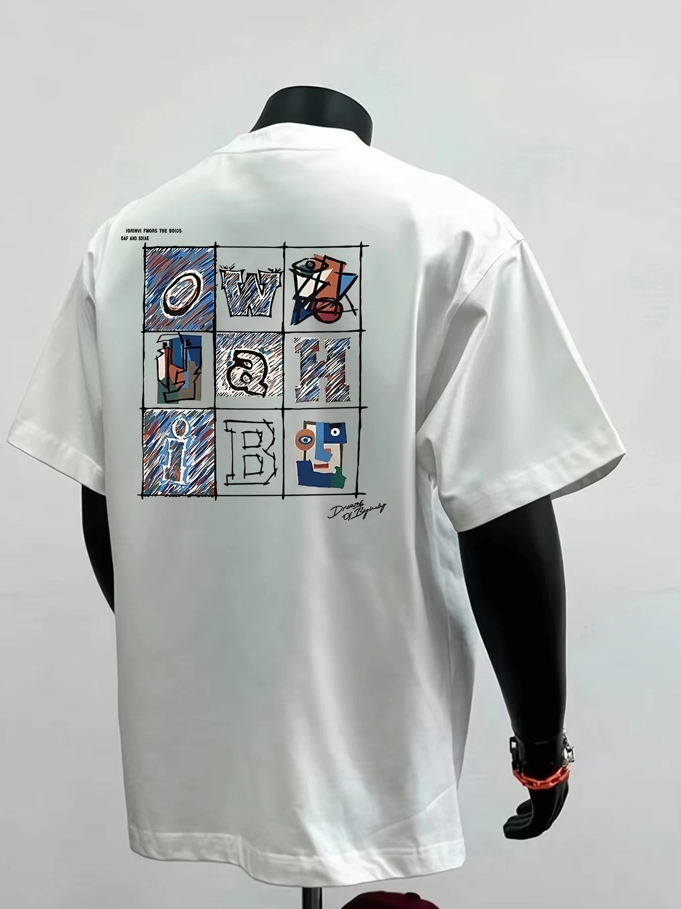 Mens 100% Cotton Short-sleeved T-shirt Summer Round Neck Casual Comfortable Top with Simple Print Trendy Versatile Looks Great