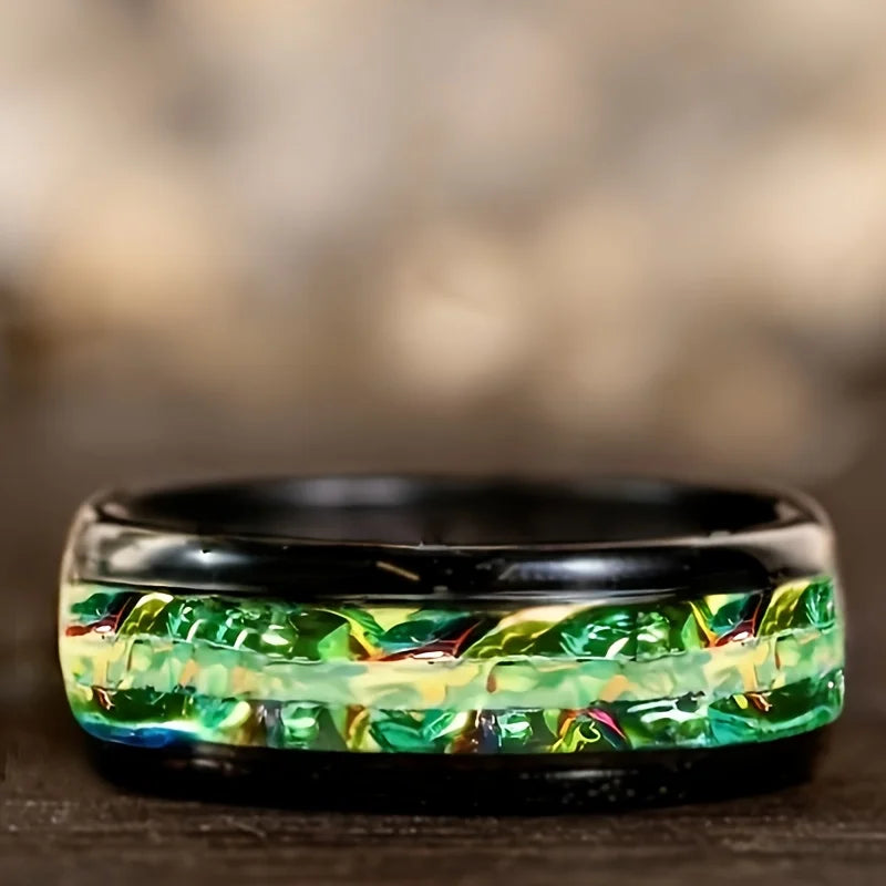 Man Ring Opal Beautiful Waterproof Jewelry Engagement Wedding Rings