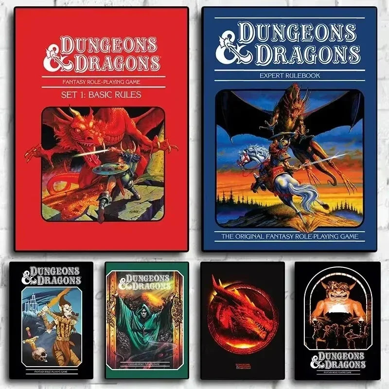 Dungeons & Dragons Games Poster,  Retro Canvas Art, High Quality Prints