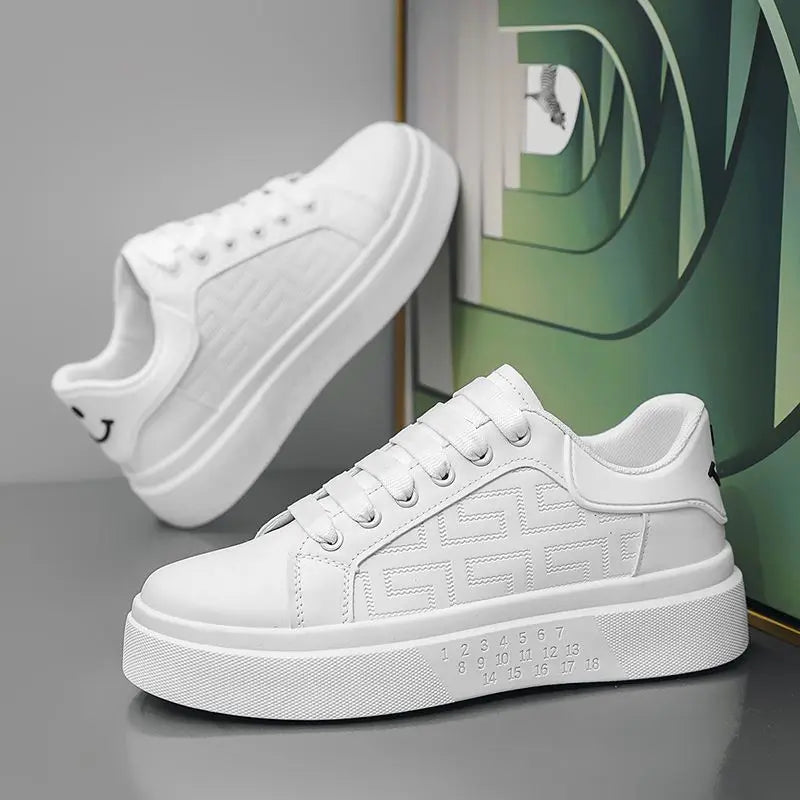 Men's Casual Leather Platform Sneakers for Summer