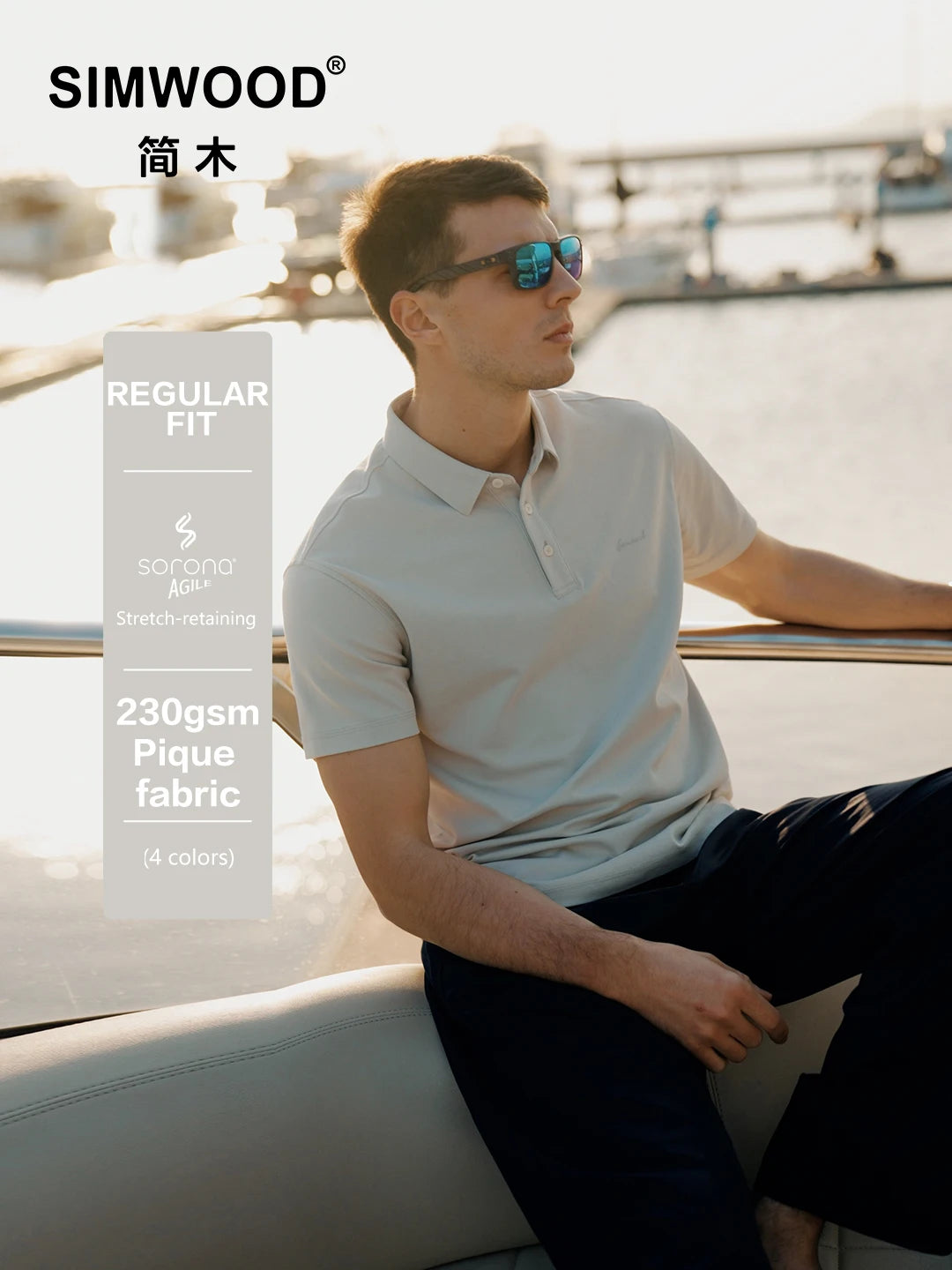 SIMWOOD Summer Cotton Pique Polo Shirt Men