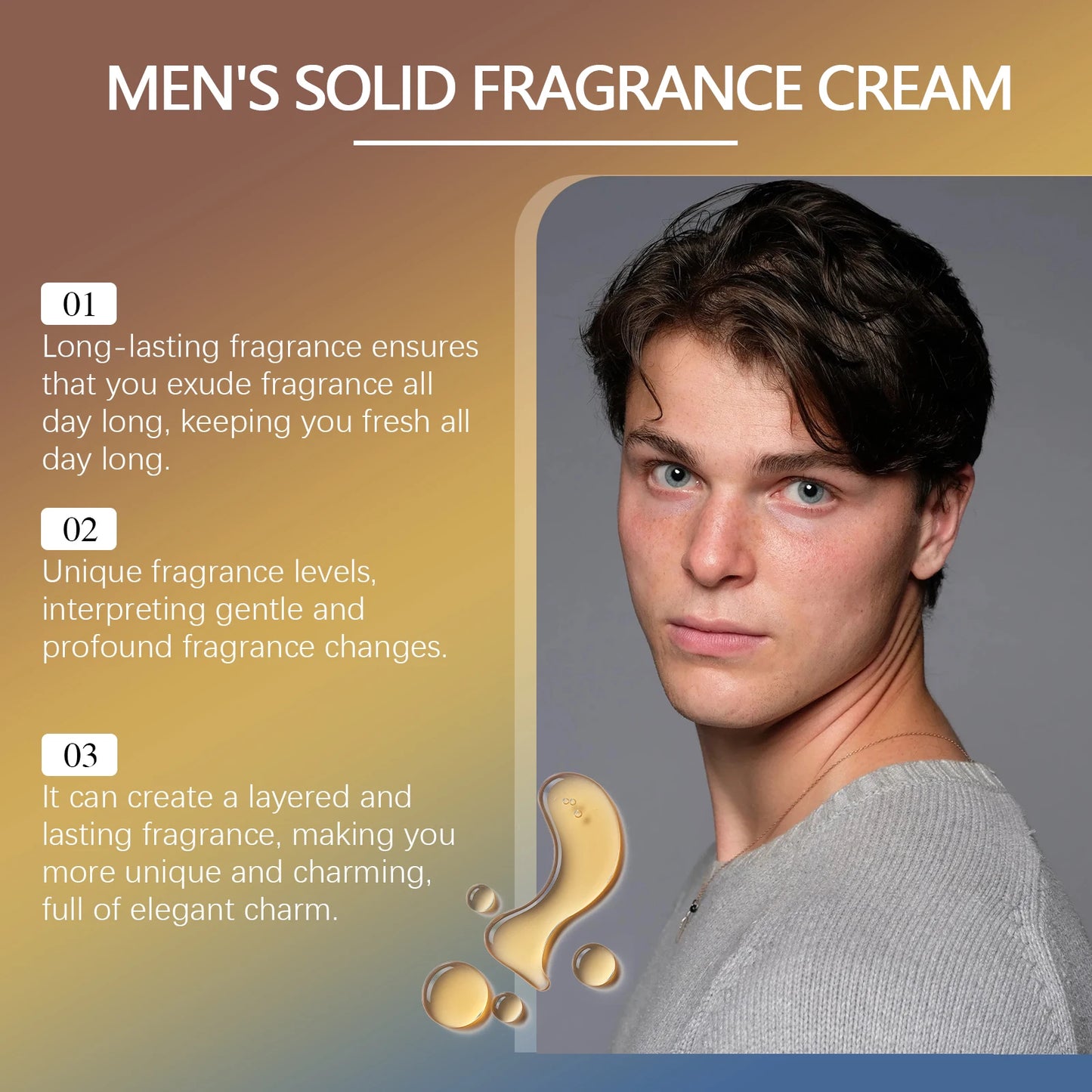 Men Sandalwood Balm Portable Body Fragrance Solid Balm
