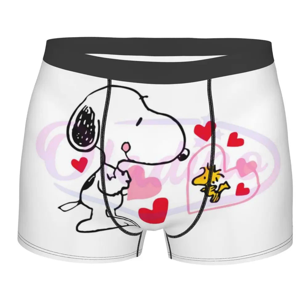 Snoopy Boxer Briefs for Men - Giggle Print Polyester Blend