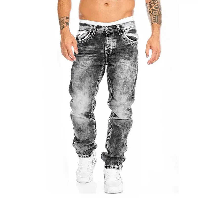 Men's Casual Denim Baggy Jeans in Black and Blue