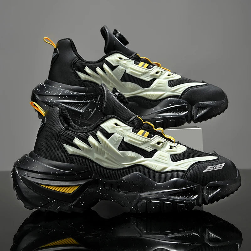 Men's Casual Sneakers with FLYKNIT Upper and Hasp Closure