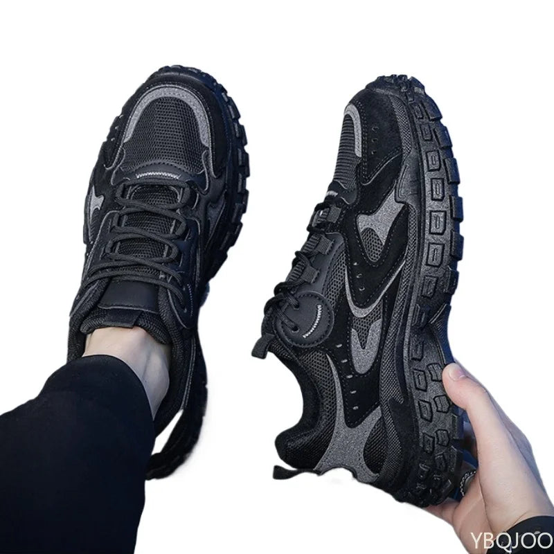 Men's Breathable Mesh Sports Shoes with Thick Sole