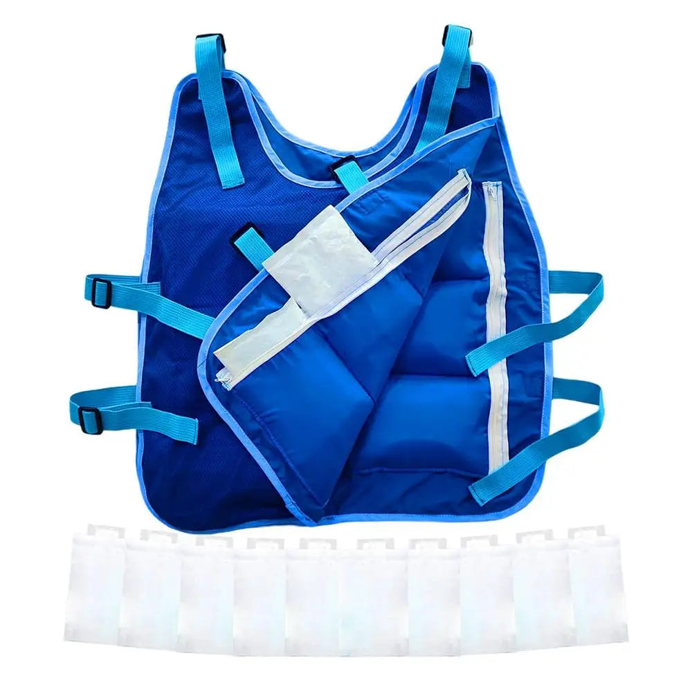 Men's Blue Summer Cooling Vest with Adjustable Fit