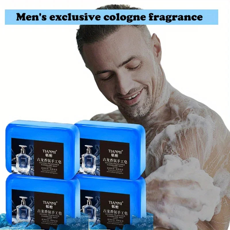 Men's Cologne Soap 2Pcs Three-In-One Cleansing Bar
