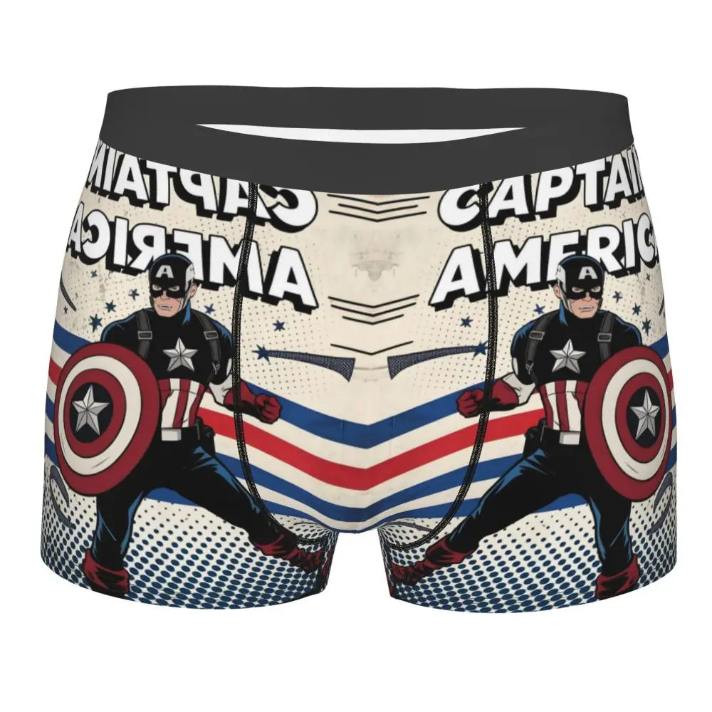Captain America Comics Design Boxer Shorts for Men by MINISO